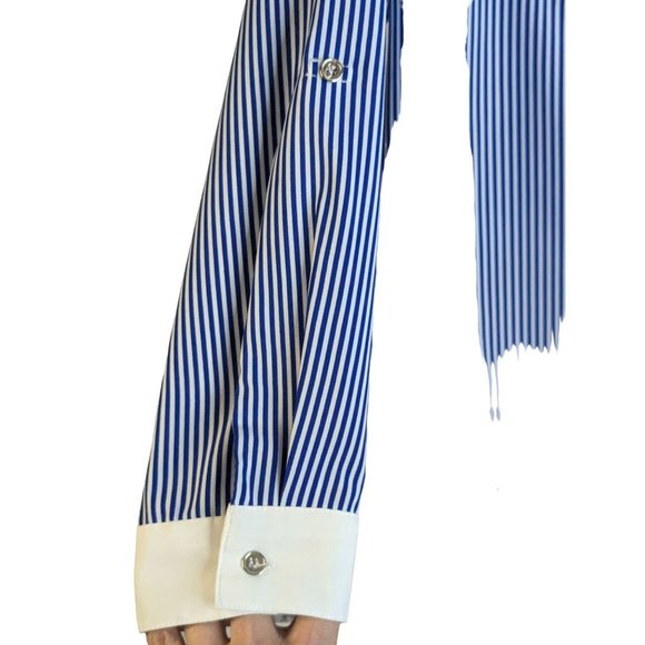 Notations Women's Blue & White Stripe Button Down Blouse Classic Preppy sz XL - Picture 4 of 12